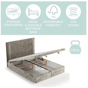 Béžová čalúnená dvojlôžková posteľ s úložným priestorom 200x200 cm Mavel – Maison de Rêve