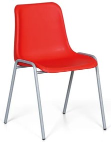 Plastová jedálenská stolička AMADOR, červená