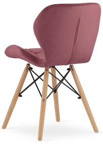SUPPLIES LAGO Jedálenská velúrová stolička - tmavo ružová