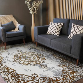 Dywany Łuszczów, Kusový koberec Allure 1961 gold/white, 160x220, žltá, kancelária