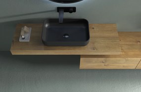 Cerano Ora, umývadlo na dosku z liateho mramoru 540x360x130 mm, čierna matná, CER-CER-WB02B
