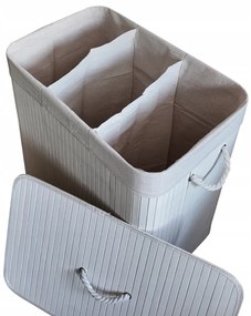 Bambusový kôš na bielizeň – 3 komory, 150 l čierna