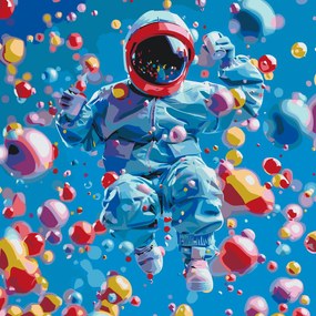 Gario Maľovanie podľa čísel Abstraktný astronaut Rozmery: 50 x 50 cm, Rámovanie: Iba zrolované plátno