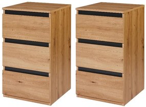 Livarno home Úzka komoda Genf s 3 zásuvkami, 2 kusy  (800009087)