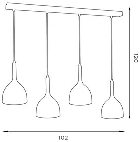 Luster na lanku NOAK 4xE27/15W/230V šedá
