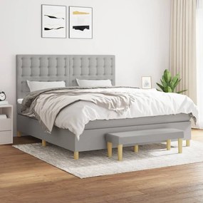 Boxspring posteľ s matracom bledosivá 180x200 cm látka 3137493