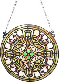 Sklenený okrúhly závesný Tiffany panel - Ø 30*1 cm