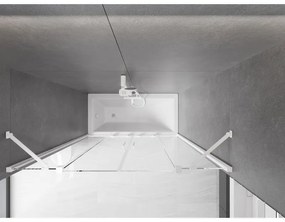 Mexen Velar Duo, 2-krídlová posuvná vaňová zástena 150 x 150 cm, 8mm číre sklo, biely profil, 896-150-000-02-20