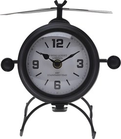 Stolné hodiny Helikoptéra – čierna 21 × 22 × 21 cm