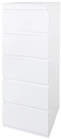 Livarno home Komoda Ženeva s 5 zásuvkami, biela  (850000395)