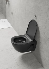 GSI GSI, PURA ECO závesná WC misa, Swirlflush, 36x55cm, čierna dual-mat, 880726