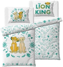 Obojstranné bavlnené posteľné obliečky Leví kráľ – motív Simba a Nala - 100% bavlna - 70 x 90 cm + 140 x 200 cm