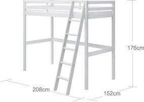 Vysoká poschodová posteľ ACTIMA biela