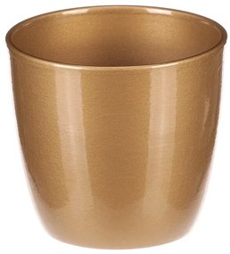 Keramický obal na kvety Terakota, pr. 12 cm, zlatá