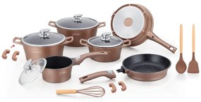 Súprava kuchynského riadu Royalty s mramorovým povrchom 17 ks, CLICK systém, farba copper