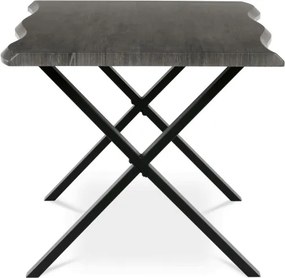 Jedálenský stôl 160x90 cm HT-F4316 GREY sivý dub / čierne nohy