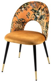 Stolička BOUTIQUE zamatové žltá