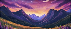 Obraz - Fialová krajina (120x50 cm)