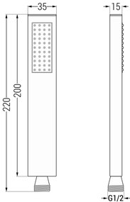 Mexen príslušenstvo - R-02 Ručná sprcha z mosadze, 1-funkčná, čierna , 79500-70