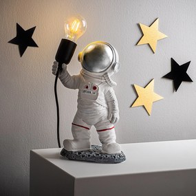 Stolní lampa Astronaut stříbrná/bílá