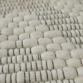 Asra, Kusový ručne tkaný koberec Woolen 5 White, 150x240, biela, obývacia izba