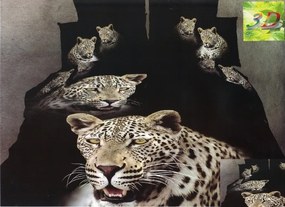 domtextilu.sk Čierna posteľná súprava obliečok s motívom geparda 160 x 200 36180