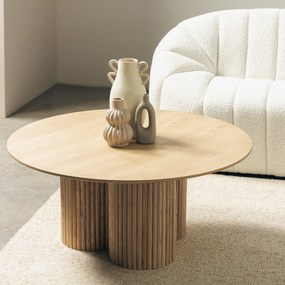 Kruhový konferenční stolek Vesby 100 cm dub přírodní/jasan