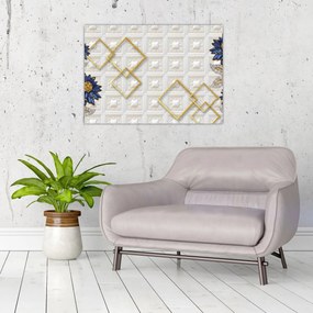 Obraz - Diamantové kvety (70x50 cm)