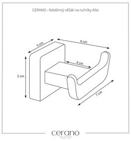 CERANO - Nástenný vešiak na uteráky Alto - chróm, CER-CER-479542