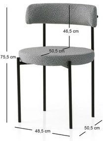 Súprava jedálenských stoličiek Gini Dark Grey and Black, 2 ks