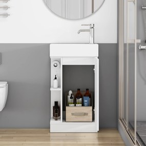 Voľne stojaca skrinka s umývadlom Houseland Ruvin 46 cm biela