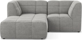 Sivá rohová pohovka z textílie buklé (ľavý roh/s leňoškou) Aloha – Makamii