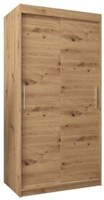 Šatníková skriňa 100 cm Toki (Dub artisan + Dub artisan). Akcia -41%. Vlastná spoľahlivá doprava až k Vám domov. 1064799