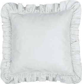 Vankúš s volánom svetlo šedá 40x40cm