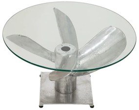 Dizajnový konferenčný stôl Propeller, 60 cm, strieborný