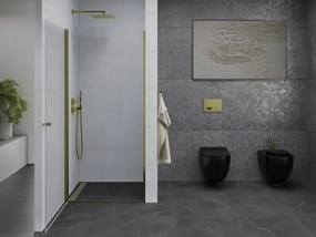 Mexen Pretoria, sprchové dvere do otvoru 70 x 190 cm, 6mm číre sklo, zlatý profil, 852-070-000-50-00
