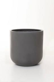 Kvetináč CHICO, sklolaminát, priemer 40 cm, beton design sivý