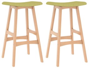 Barové stoličky 2 ks, zelené, látka