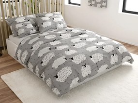 Bavlnené obliečky SHEEP POLY sivé Rozmer obliečky: 70 x 90 cm | 140 x 220 cm