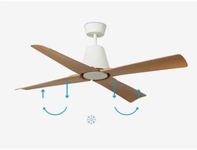 FARO 34105 - Stropný ventilátor TYPHOON M hnedá/biela pr. 130 cm IP44 + DO