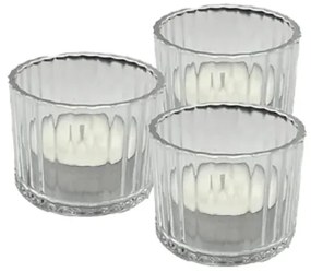 Set 3 sklenených svietnikov LUCID, 6 cm