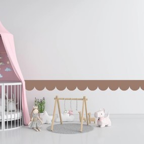 PIPPER. Textilná samolepiaca tapeta - Mini Oblúk - Hnedá farba Farba: Tmavá