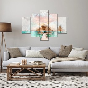 Obraz - Maledivy, drevené mólo (150x105 cm)