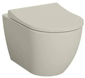 Závesná toaleta s doskou softclose VitrA S60 taupe mat zadný odpad 7510-020-6319