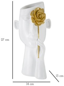 Biela váza z polyresínu 27 cm Fiore – Mauro Ferretti