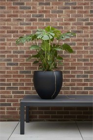 Okrúhly kvetináč PLUTO, sklolaminát, výška 30 cm, antracit