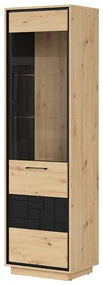 Vitrína BRW Pont REG1W (dub artisan + čierna matná). Akcia -18%. Vlastná spoľahlivá doprava až k Vám domov. 1063038