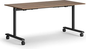 Mobilný stôl MATCH, 160x80 cm, čierna podnož, orech