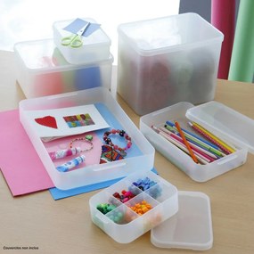 SUNDIS 2. akosť - Plastový úložný organizér Pure Box A5 vysoký, mliečny