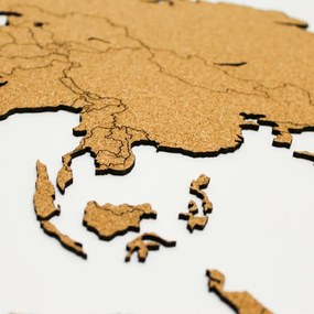 DUBLEZ | Korková, zapichovacia mapa sveta na stenu s rámom